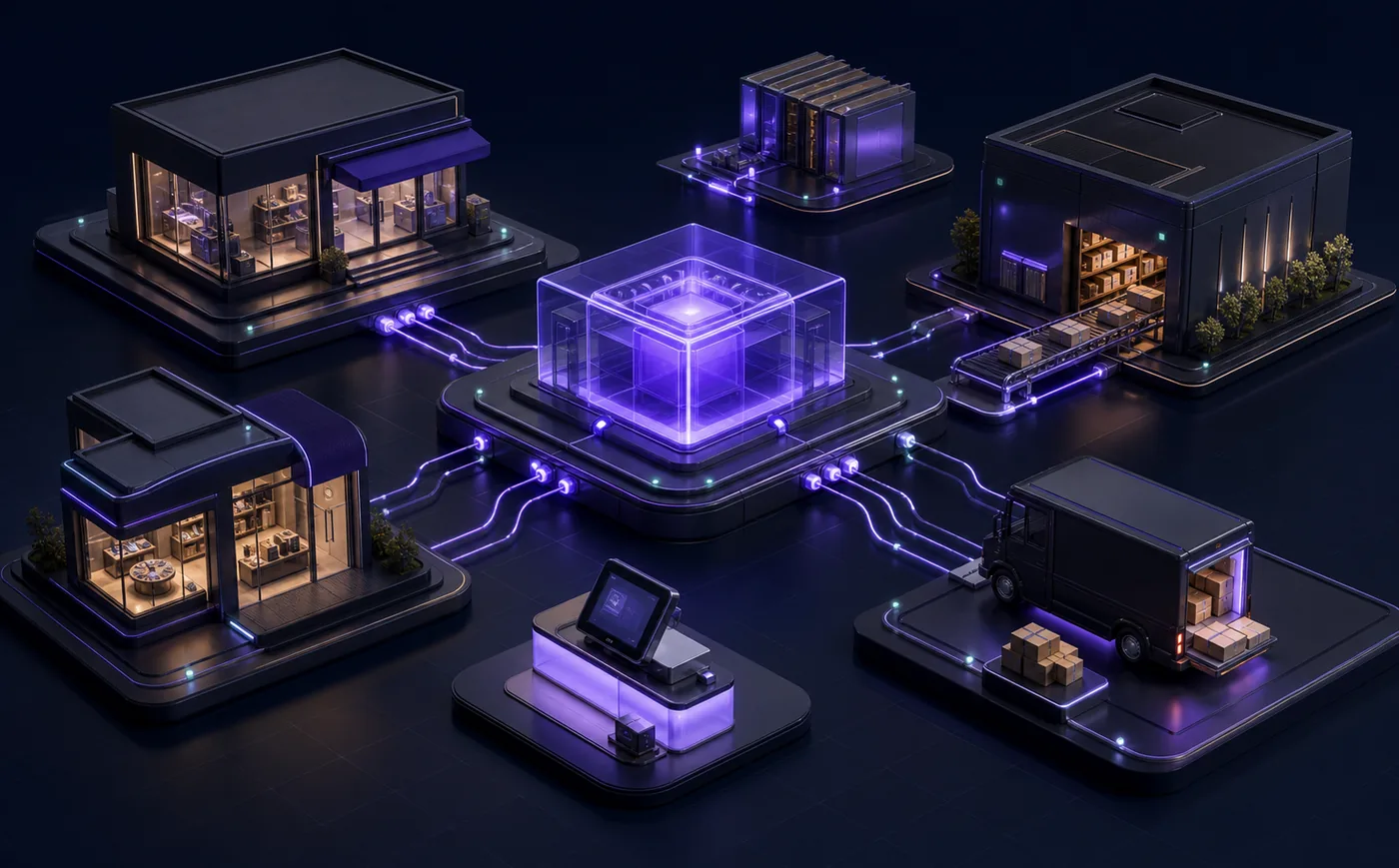 Zalient enterprise commerce network connecting storefronts, warehouses, POS and delivery